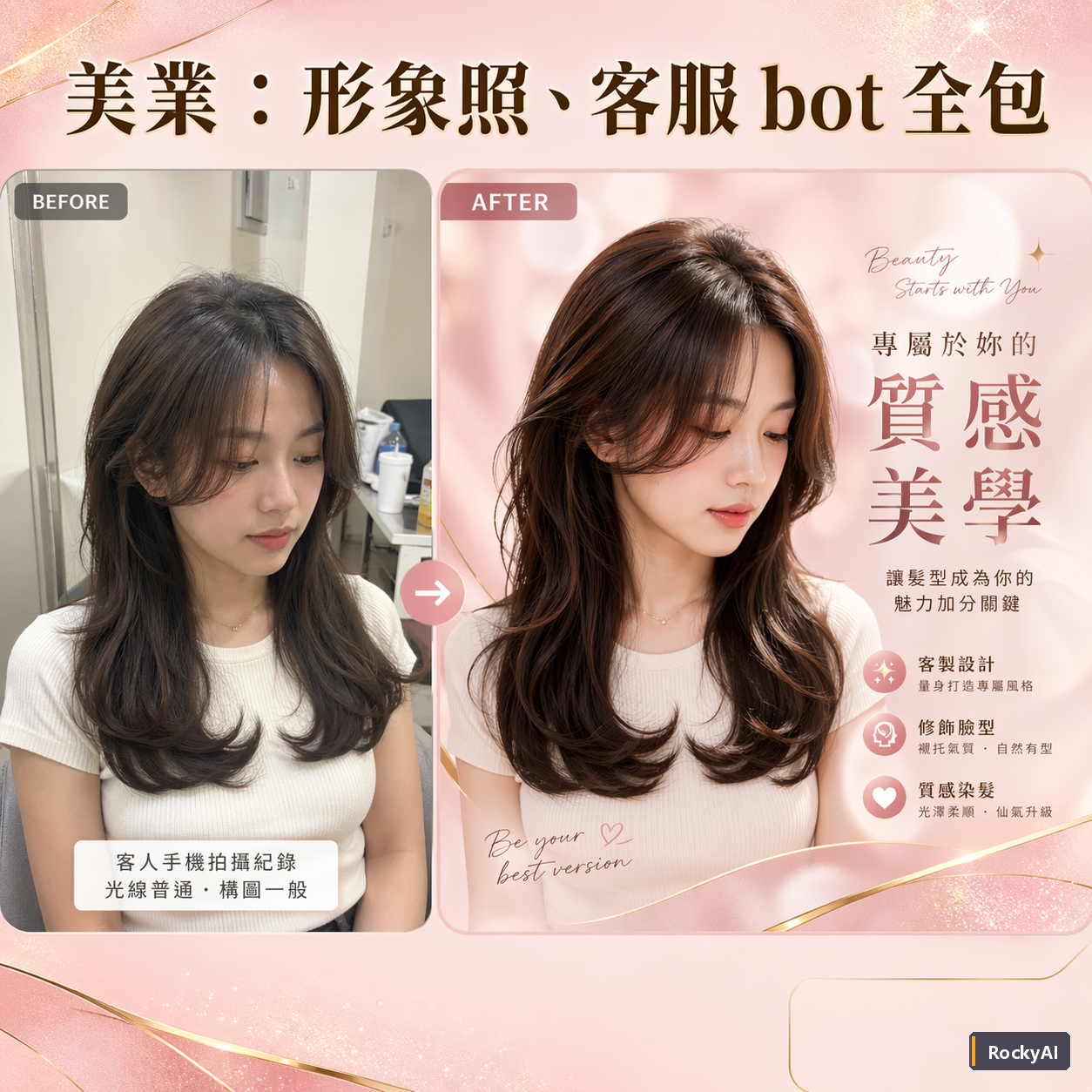 美業：預約、通知、形象照 全自動